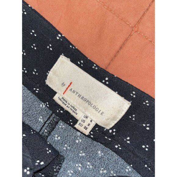 Anthropologie Polka Dot Black High Rise Wide Leg Pants Women's Sz 0 - Picture 6 of 11